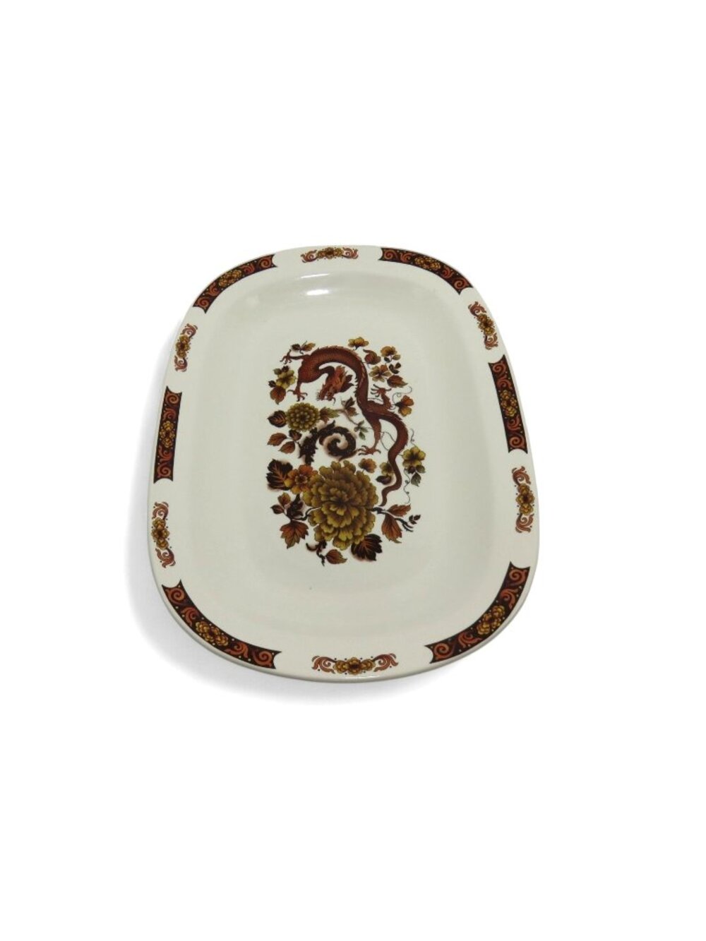 Vintage Myott Meakin Dragon of Kowloon Oval Serving Platter England 15"